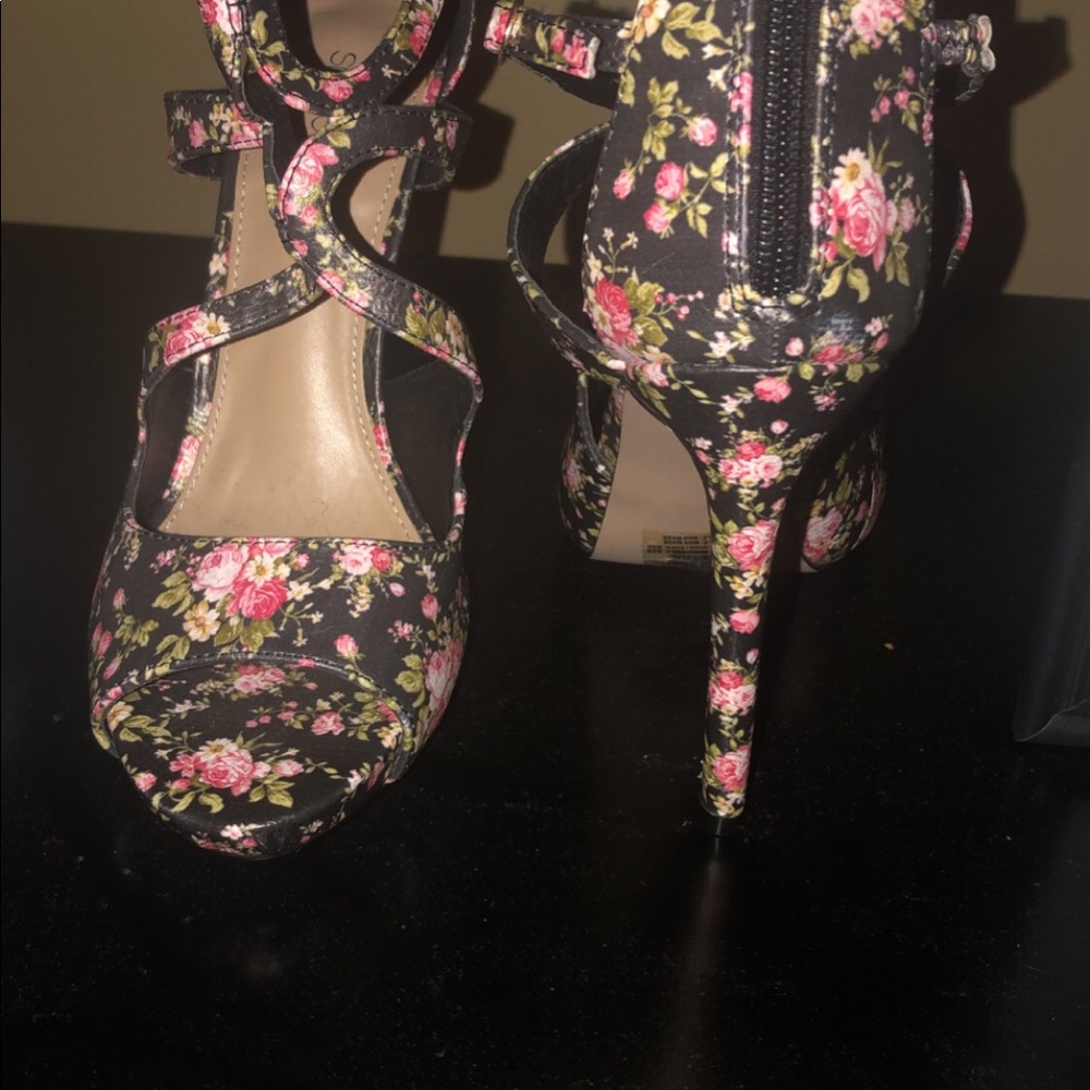 Strappy high heels